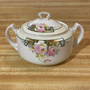 Antique Nippon Hand Painted Sugar Bowl with Lid
